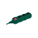 Prelungitor 3 socluri, 5m, cu intrerupator, verde Sal Home NV 03K-5/GR