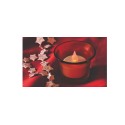 Candela cu LED, in suport de sticla rosie Sal Home CDG 1/RD