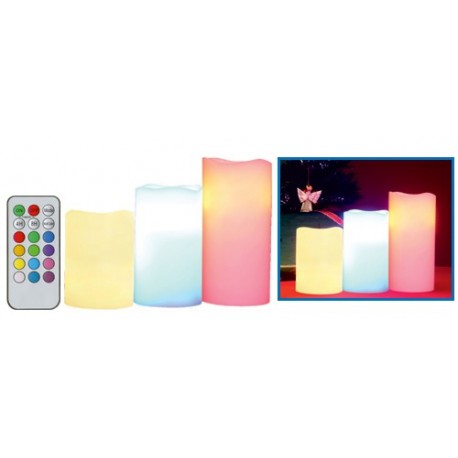 Set lumânari din ceara cu LED-uri, cu telecomanda, Sal Home CDR 3/M