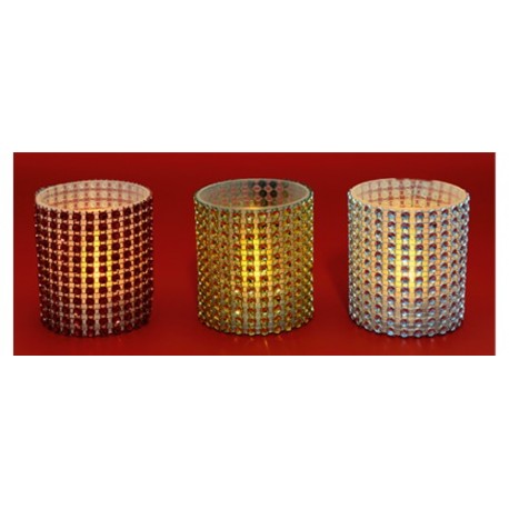 Candela cu LED-uri, decoratiune cu margele, Sal Home CD 6/12