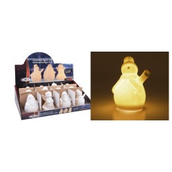 Figurina de portelan cu LED, 12 buc/display, 1 buc LED alb cu lum. calda, 3 x AG10, Sal Home EDC 9854
